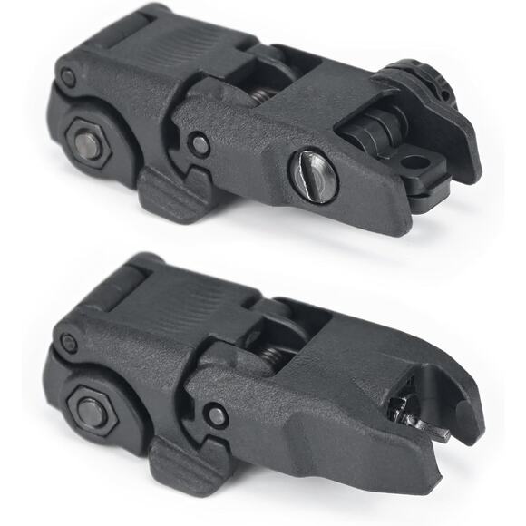 Nylon Sight Front and Rear Flip Sights, Installed on Picatinny or Weaver Rail - Picture 2 of 5